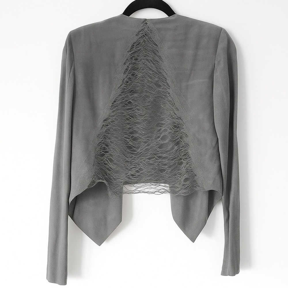 Anthropologie X Madison Marcus Grey Open front Blazer Jacket size XS